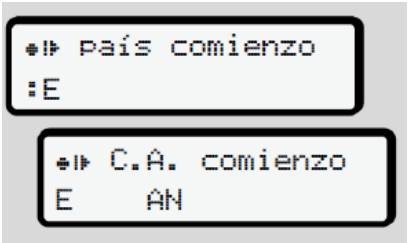 registro de país y comunidad autónoma en tacógrado
